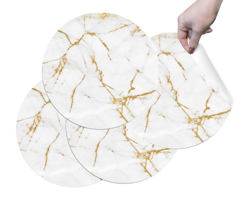 PODKŁADKI OCHRONNE MATY POD TALERZE na stół NOWOCZESNE ZMYWALNE gold marble eleganckie
