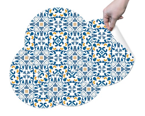 PODKŁADKI OCHRONNE MATY POD TALERZE na stół NOWOCZESNE ZMYWALNE tradycyjne niebieskie kafle