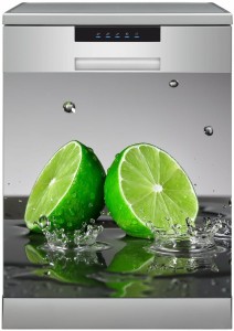 Naklejka na zmywarkę Woda Krople Limonka