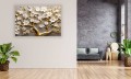 OBRAZ ścienny na płótnie canvas ZŁOTE DRZEWO KWIATY 3D ABSTRAKCJA