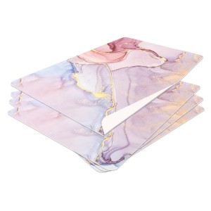 podkładki pod talerze 4 sztuki różowe marmur zmywalne trwałe z winylu