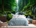 FOTOTAPETA LAS RZEKA DO SALONU SYPIALNI STRUMYK W LESIE LAS NATURA