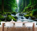 FOTOTAPETA LAS RZEKA DO SALONU SYPIALNI STRUMYK W LESIE LAS NATURA