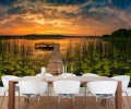 FOTOTAPETA DO SALONU SYPIALNI STAW POMOST NATURA ZACHÓD