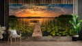 FOTOTAPETA DO SALONU SYPIALNI STAW POMOST NATURA ZACHÓD