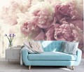 FOTOTAPETA PIWONIE KWIATY DO SALONU SYPIALNI PIWONIE PASTELOWE KWIATY PEONIA