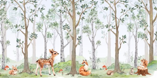 Fototapeta ścienna dla dzieci SARENKA ZWIERZĄTKA LEŚNE LAS