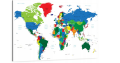 Obraz KOLOROWA MAPA ŚWIAT na płótnie canvas 