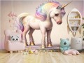Fototapeta dla dziewczynki TĘCZOWY JEDNOROŻEC UNICORN