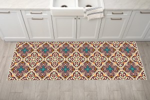 Dywan winylowy do kuchni mata OCHRONNA KOLOROWE AZULEJOS KAFLE