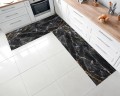 Dywanik kuchenny mata podłogowa ochronna do kuchni CZARNY MARMUR