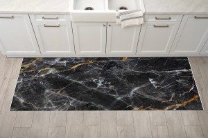 Dywanik kuchenny mata podłogowa ochronna do kuchni CZARNY MARMUR