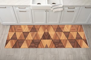Chodniczki do kuchni mata podłogowa ochronna TRÓJKĄTY DREWNO 