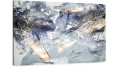 DUŻY ABSTRAKCYJNY obraz na płótnie canvas artysty niebieskie złote cekiny