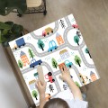 Naklejka laminowana na STOLIK IKEA dla chłopca AUTA DROGA MIASTO