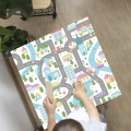 Naklejka laminowana na STOLIK IKEA dla dzieci PASTELOWE MIASTECZKO