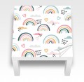 Naklejka laminowana na STOLIK IKEA dla dzieci  PASTELOWA TĘCZA