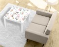 Naklejka laminowana na STOLIK IKEA dla dzieci  PASTELOWA TĘCZA