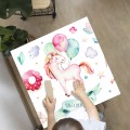 Naklejka laminowana na STOLIK IKEA LACK dziewczynki JEDNOROŻEC