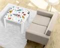 Naklejka laminowana na STOLIK IKEA dla dzieci 55x55 cm KOSMOS RAKIETA