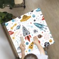 Naklejka laminowana na STOLIK IKEA dla dzieci 55x55 cm KOSMOS RAKIETA