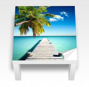 Naklejka laminowana na STOLIK IKEA LACK PALMA POMOST MOLO