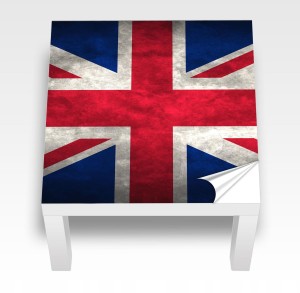 Naklejka laminowana na STOLIK IKEA LACK FLAGA WIELKA BRYTANIA