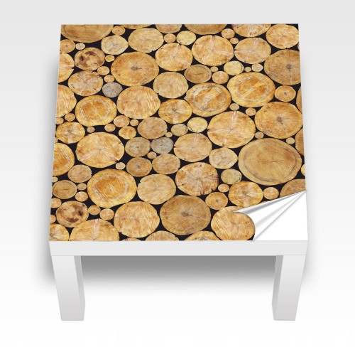 Naklejka laminowana na STOLIK IKEA LACK NATURALNE DREWNO PIEŃ