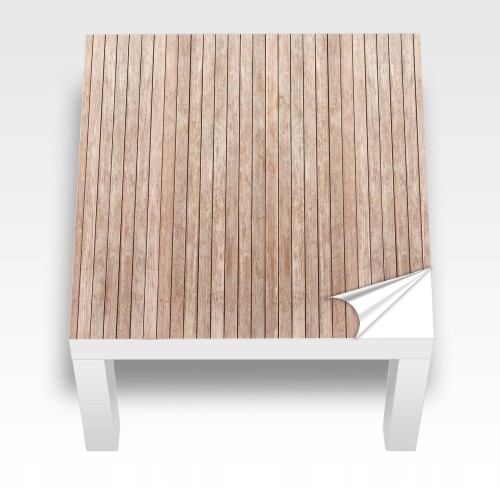 Naklejka laminowana na STOLIK IKEA LACK DELIKATNE DESECZKI DREWNO