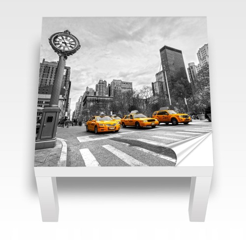 Naklejka laminowana na STOLIK IKEA LACK NEW YORK STREET TAXI