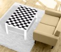 Naklejka laminowana na STOLIK KAWOWY IKEA  CZARNO BIAŁA SZACHOWNICA