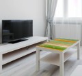 Naklejka laminowana na STOLIK KAWOWY IKEA KOLOROWE DREWNO DESKI