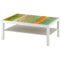 Naklejka laminowana na STOLIK KAWOWY IKEA KOLOROWE DREWNO DESKI