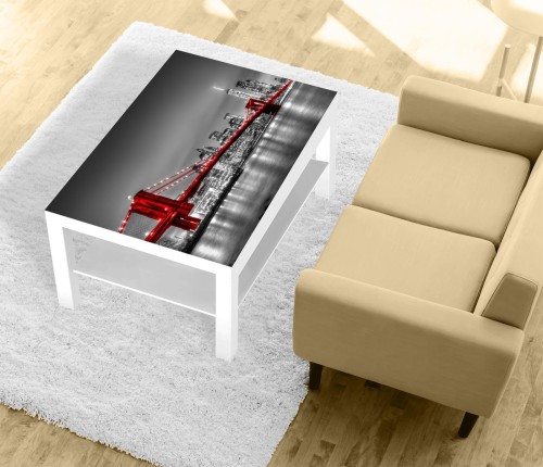 Naklejka laminowana na STOLIK KAWOWY IKEA NEW YORK MOST NOCĄ