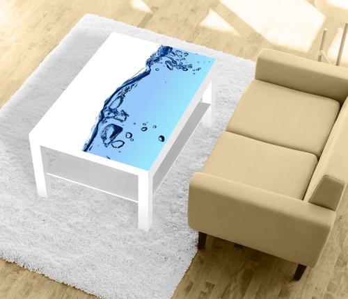 Naklejka laminowana dekoracyjna na STOLIK KAWOWY IKEA WODA KROPLE