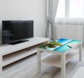 Naklejka laminowana na STOLIK KAWOWY IKEA LACK PALMA TROPIKI OCEAN MOLO