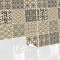 Naklejki na płytki ścienne kuchenne łazienkowe PATCHWORK SEPIA DEKOR