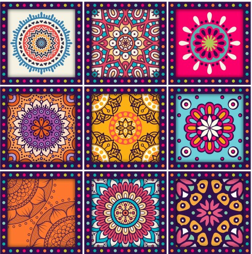 Naklejki na płytki ścienne samoprzylepne odklej i przyklej styl mandala