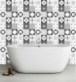 Naklejki na płytki wodoodporne samoprzylepne ścienne czarno białe