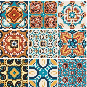 Naklejki na płytki odklej przyklej KOLOROWY PORTUGALSKI PATCHWORK