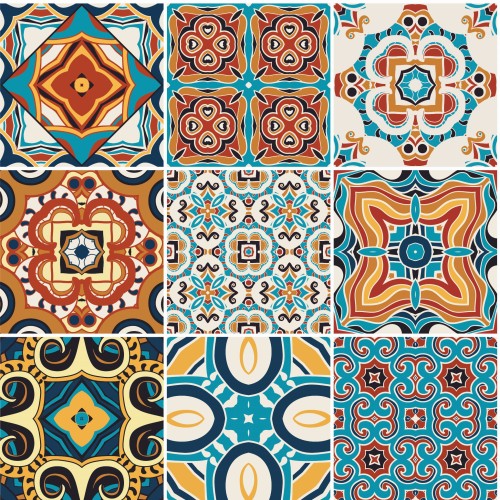 Naklejki na płytki odklej przyklej KOLOROWY PORTUGALSKI PATCHWORK