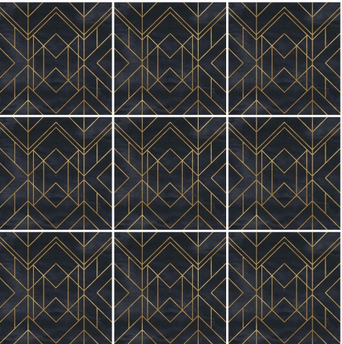 Naklejka samoprzylepna na płytki ścienne geometryczne elementy art deco 