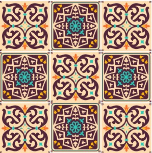 Naklejki na płytki ścienne kuchenne łazienkowe GEOMETRYCZNE HISZPAŃSKIE WZORY