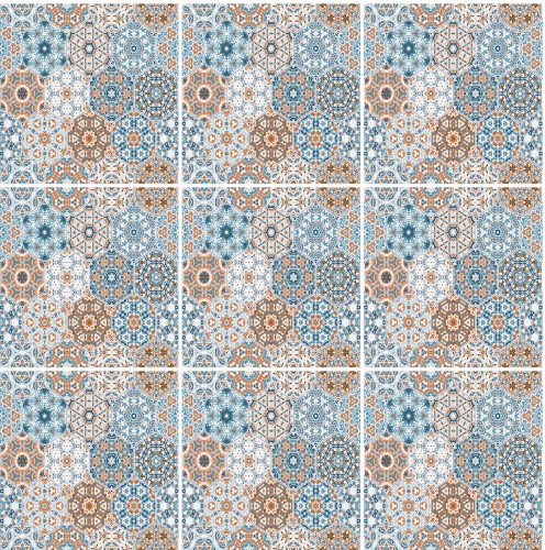 Naklejki na płytki ścienne kuchenne łazienkowe NIEBIESKA MANDALA