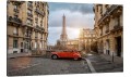 obraz PARYŻ FRANCJA na płótnie canvas czerwone auto Eiffla