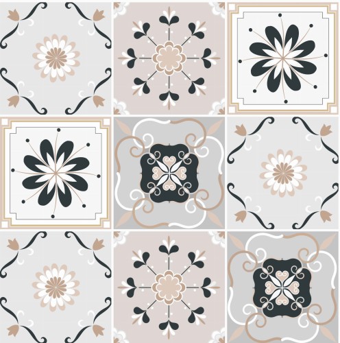 Naklejki na płytki ścienne kuchenne łazienkowe ORIENTALNY PATCHWORK