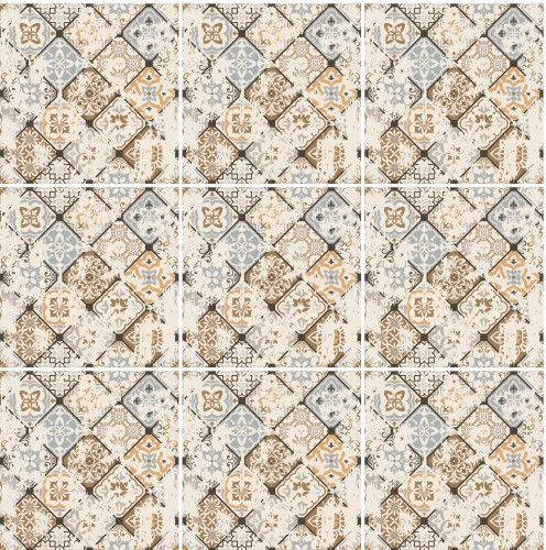 Naklejki na płytki ścienne kuchenne łazienkowe POSTARZANY PATCHWORK RETRO