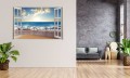 Naklejki na ścianę 3d okno z widokiem widok plaża fala morze