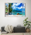 Naklejki na ścianę okno z widokiem plaża na Szeszelach ocean