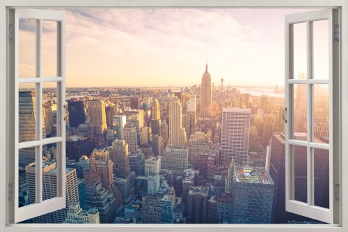 Naklejki na ścianę okno z widokiem na miasto NEW YORK